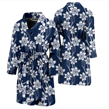 Daffodils Pattern Print Design DF09 Men Bathrobe