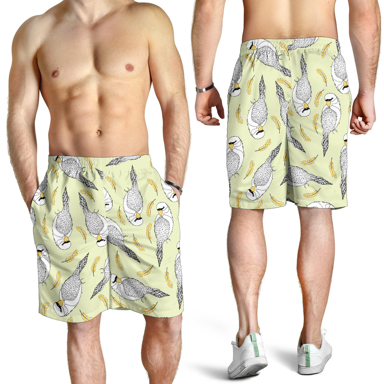 Parakeet Pattern Print Design A03 Mens Shorts