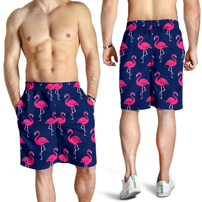 Pink Flamingo Pattern Mens Shorts