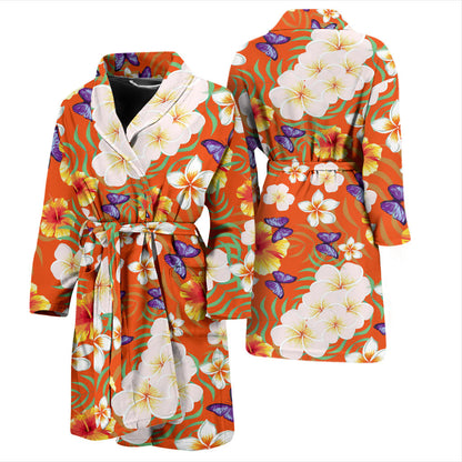 Tropical Flower Pattern Print Design TF027 Men Bathrobe