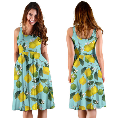 Lemon Pattern Print Design LM05 Midi Dress