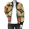 Heart Boho Pattern Print Design HE04 Women Bomber Jacket