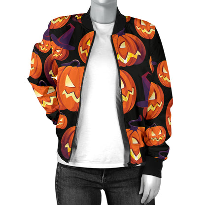 Halloween Pattern Print Design 04 Women's Bomber Jacket