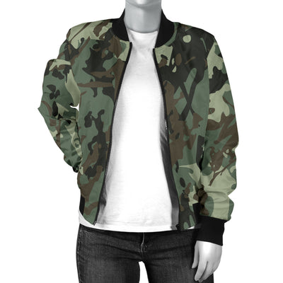 Camouflage Pattern Print Design 06 Women's Bomber Jacket