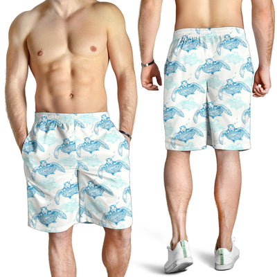 Sea Turtle Pattern Print Design T01 Mens Shorts