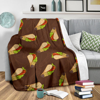 Taco Pattern Print Design TC08 Fleece Blanket