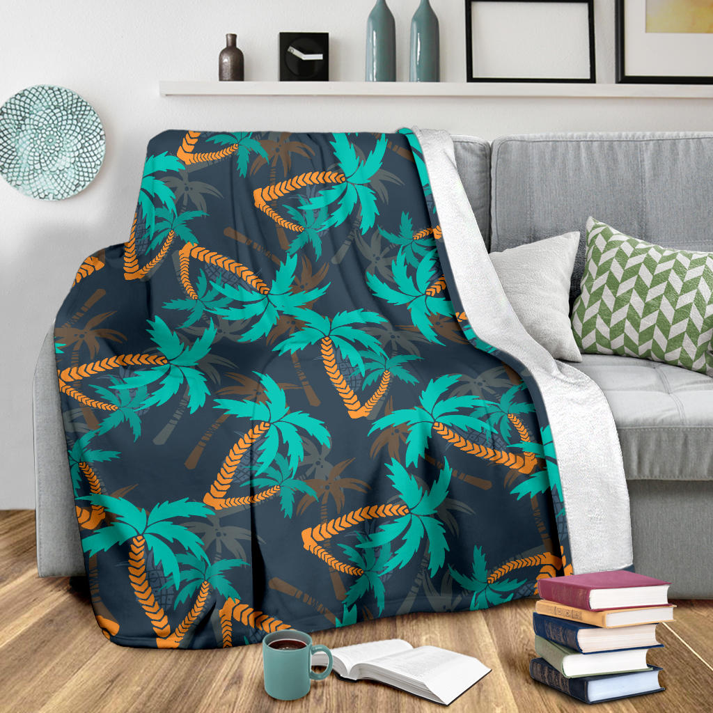 Palm Tree Pattern Print Design PT01 Fleece Blanket