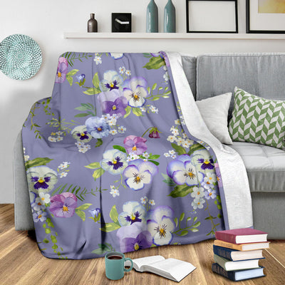 Pansy Pattern Print Design PS05 Fleece Blanket