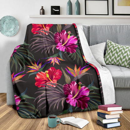 Hibiscus Pattern Print Design HB014 Fleece Blanket
