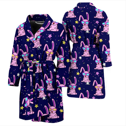 Rabbit Baby Pattern Print Design RB015 Men Bathrobe