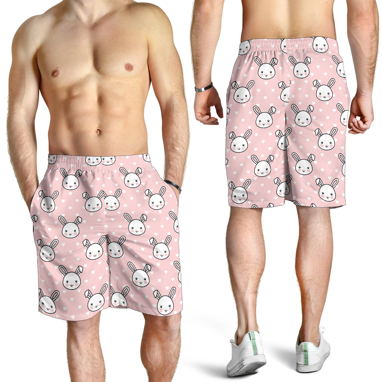 Rabbit Pattern Print Design RB02 Mens Shorts