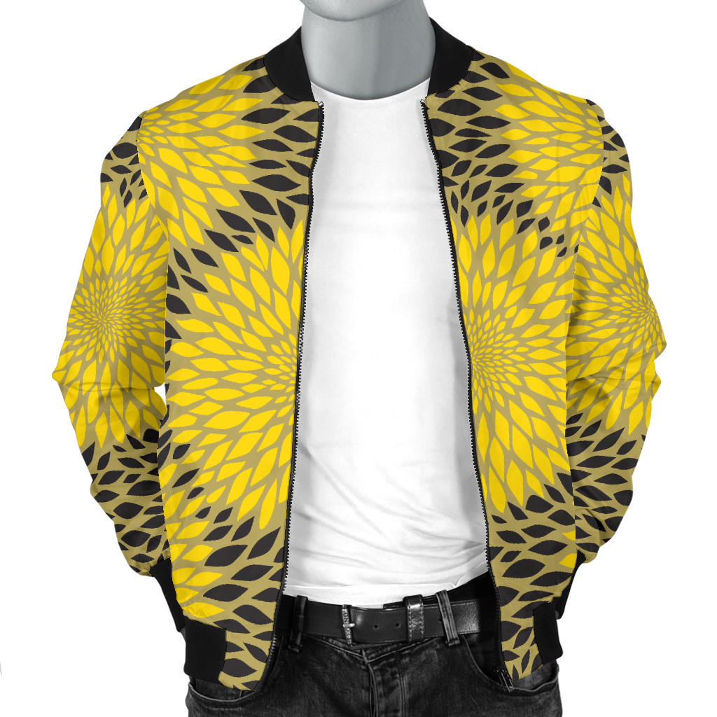 Sunflower Pattern Print Design SF06 Men Bomber Jacket