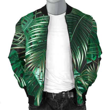 Tropical Flower Pattern Print Design TF012 Men Bomber Jacket