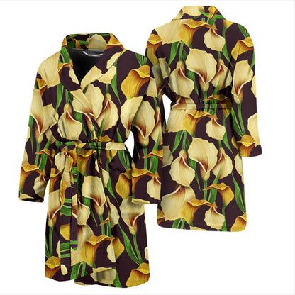 Lily Pattern Print Design LY013 Men Bathrobe
