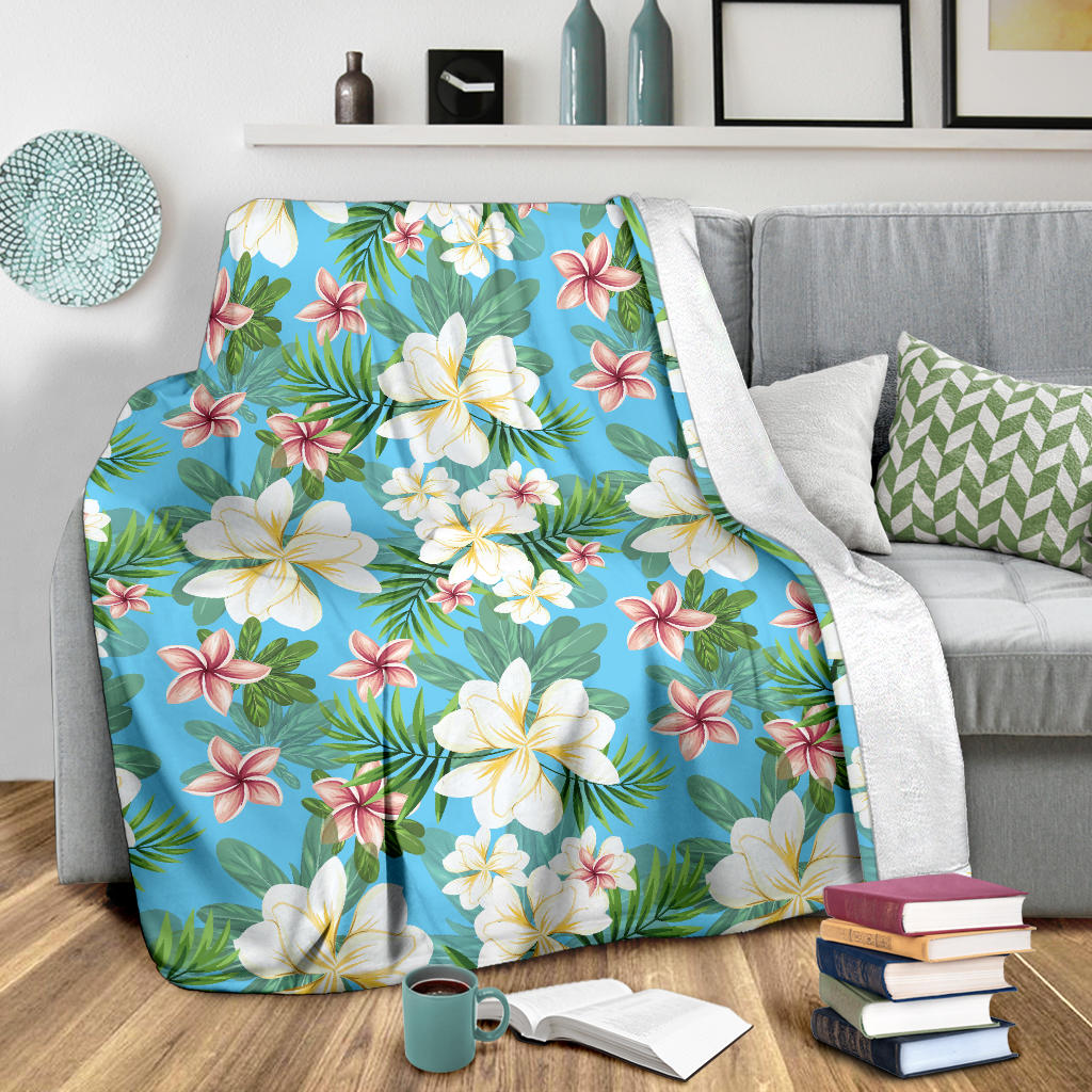 Plumeria Pattern Print Design PM028 Fleece Blanket