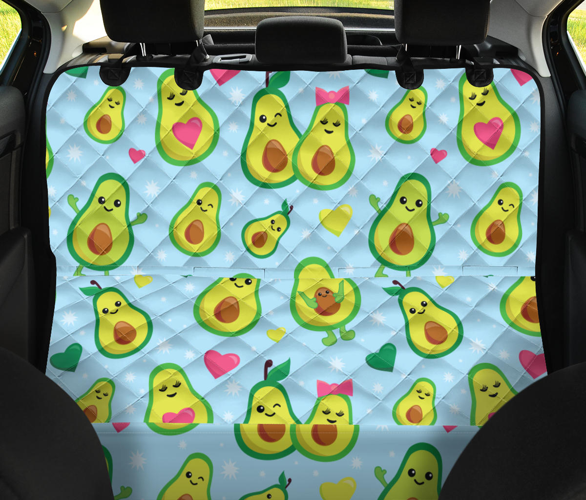 Avocado Pattern Print Design AC09 Rear Dog  Seat Cover