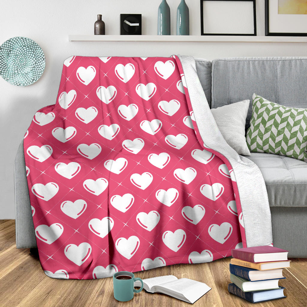Heart Pattern Print Design HE07 Fleece Blanket