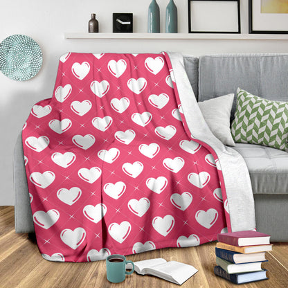 Heart Pattern Print Design HE07 Fleece Blanket