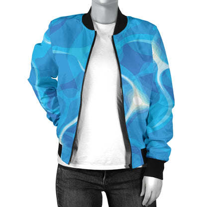 Ocean Reflex Pattern Print Design A02 Women's Bomber Jacket