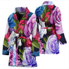 Rose Pattern Print Design RO09 Women Bathrobe