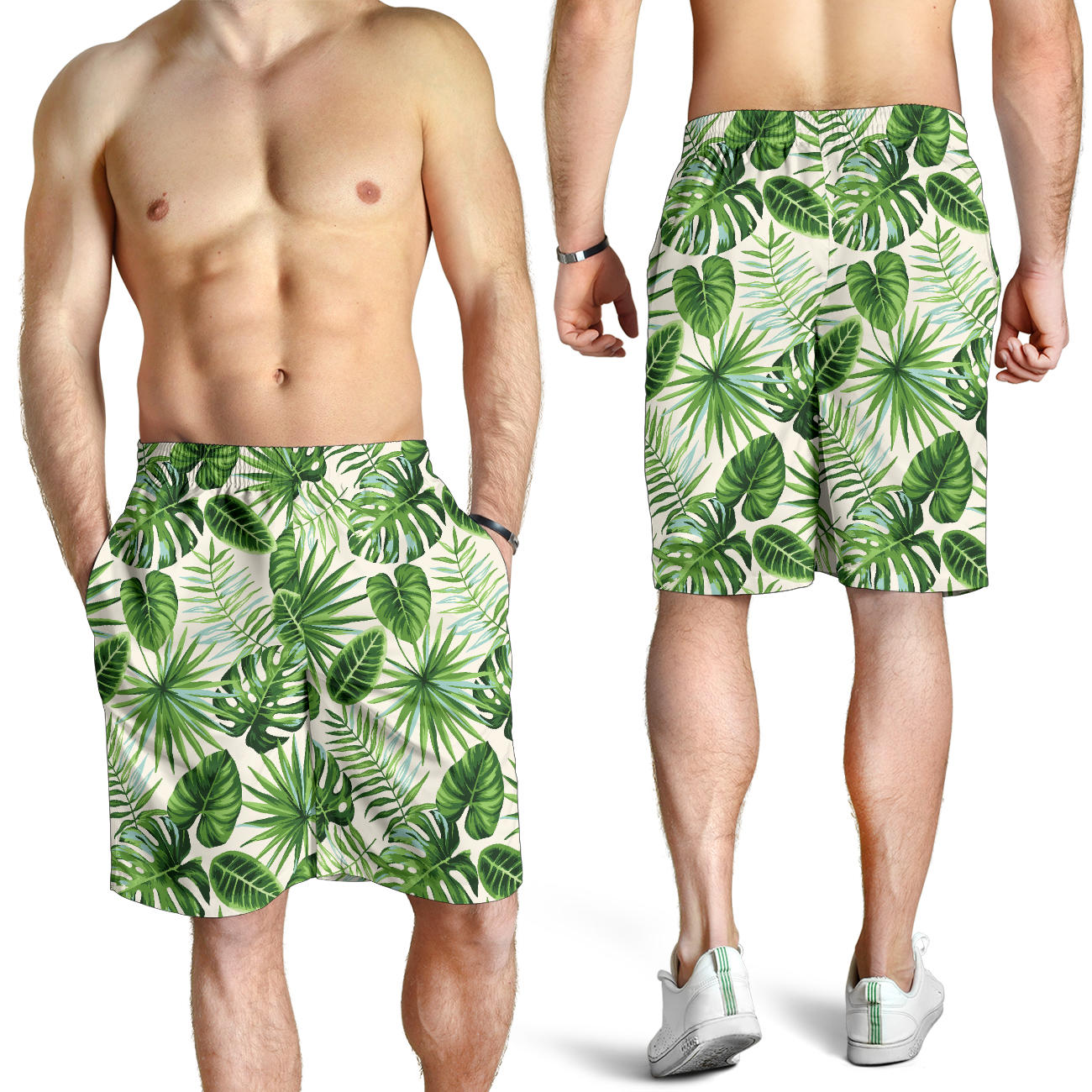 Palm Leaf Pattern Print Design A01 Mens Shorts
