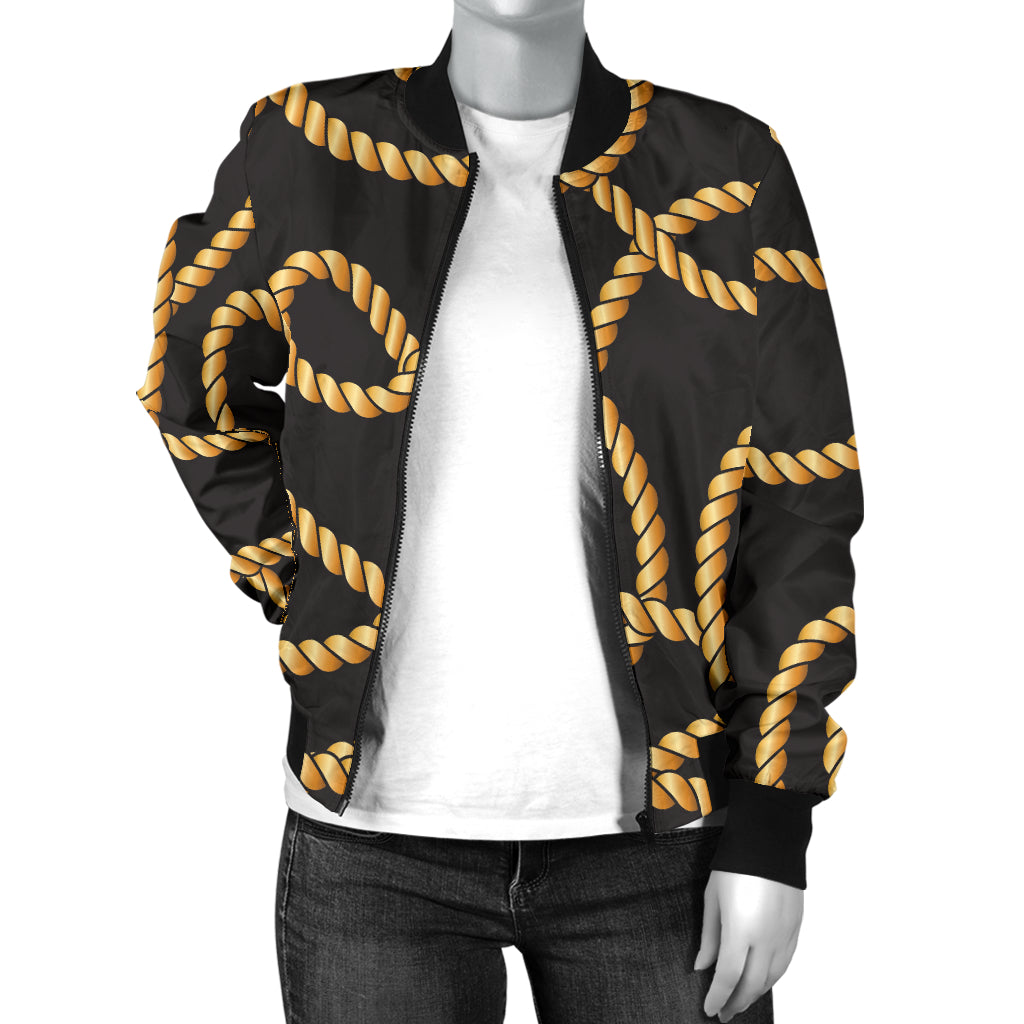 Rope Pattern Print Design A04 Women's Bomber Jacket