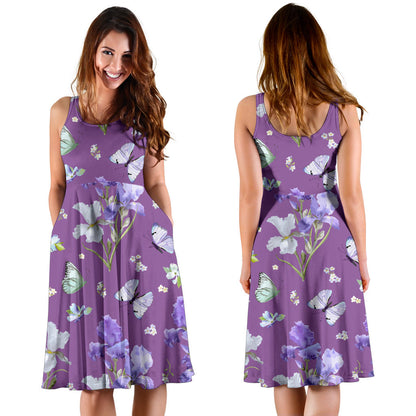 Iris Pattern Print Design IR09 Midi Dress