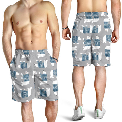 Polar Bear Pattern Print Design A03 Mens Shorts