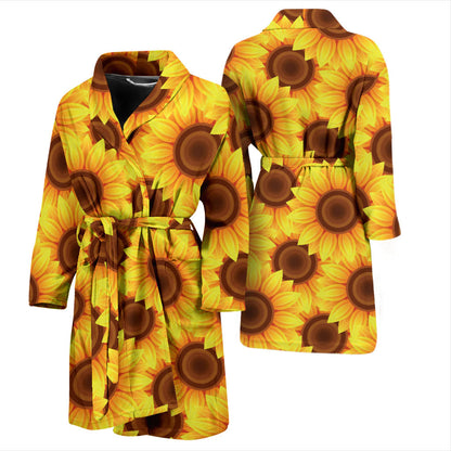 Sunflower Pattern Print Design SF07 Men Bathrobe