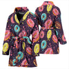 Donut Pattern Print Design DN03 Women Bathrobe