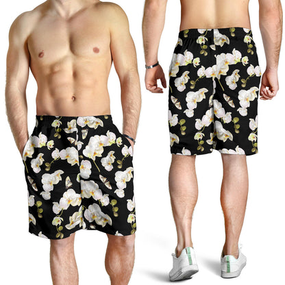 Orchid White Pattern Print Design OR011 Mens Shorts