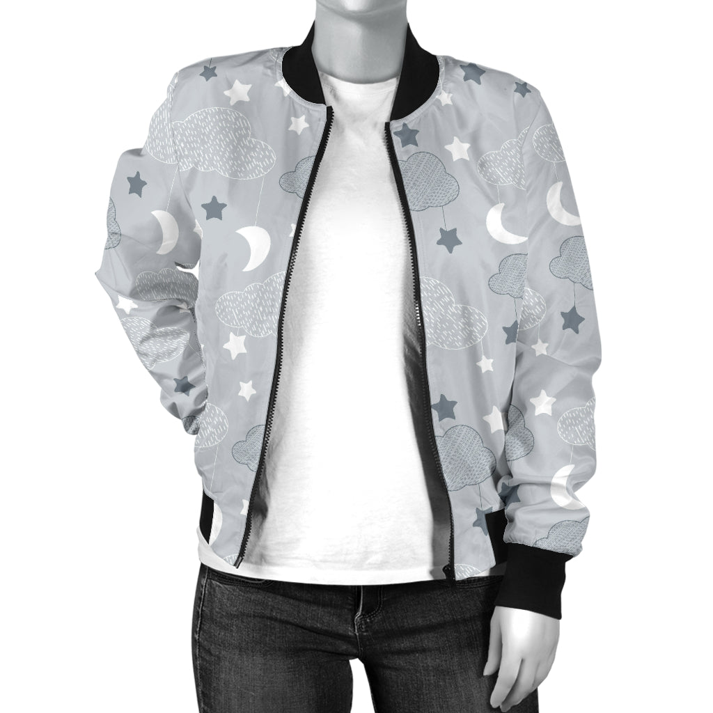 Cloud Pattern Print Design 04 Women's Bomber Jacket