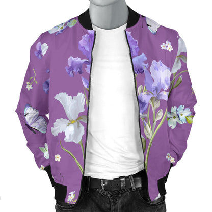 Iris Pattern Print Design IR09 Men Bomber Jacket