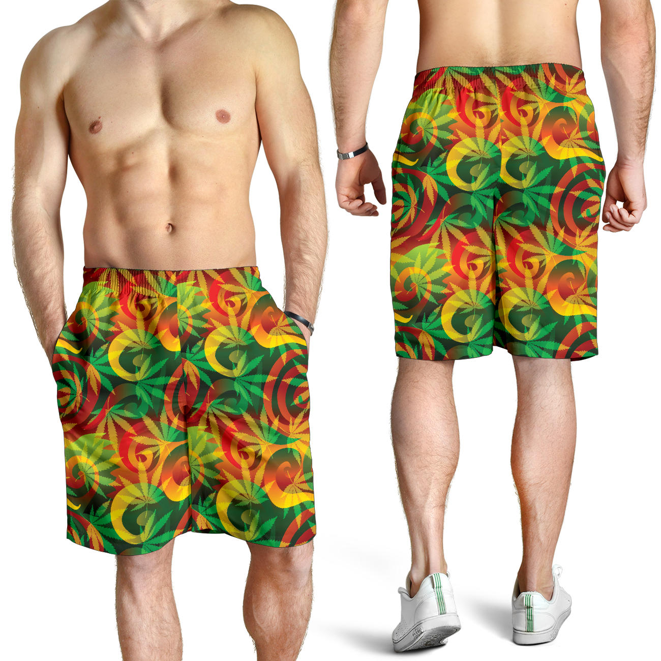 Rastafarian Pattern Print Design A01 Mens Shorts