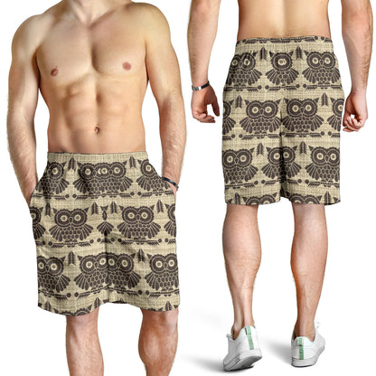 Owl Pattern Print Design A01 Mens Shorts