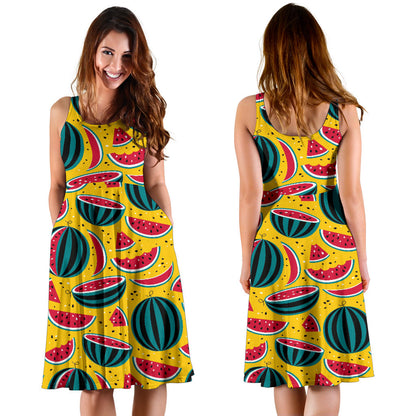 Watermelon Pattern Print Design WM02 Midi Dress
