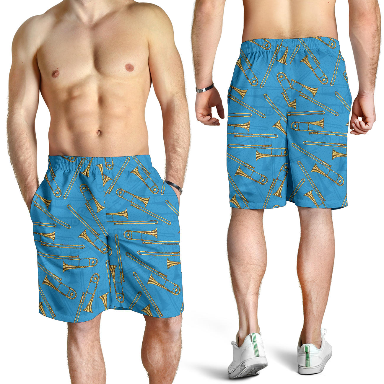 Trombone Pattern Print Design 01 Mens Shorts