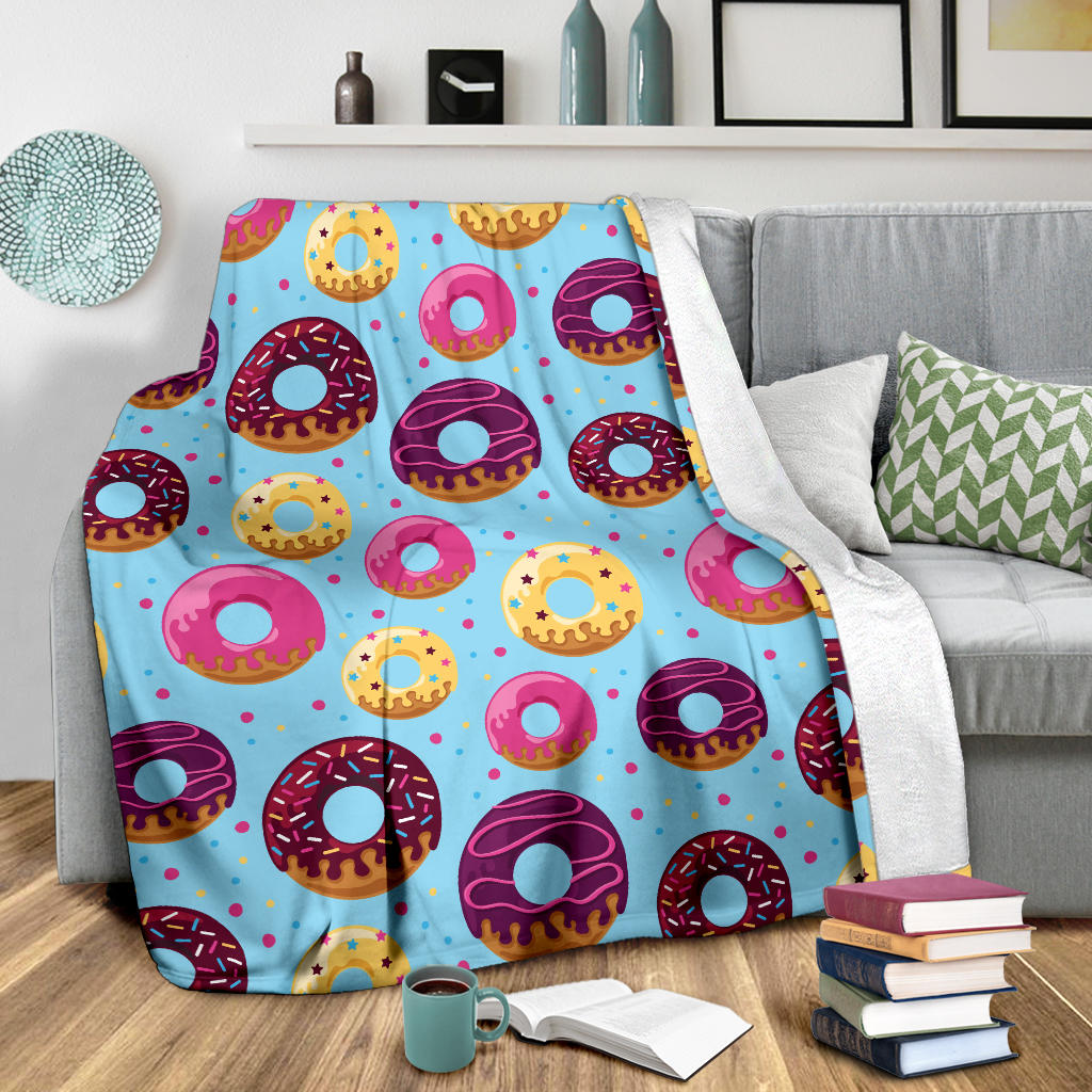 Donut Pattern Print Design DN07 Fleece Blanket