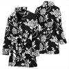 Rose Pattern Print Design RO013 Women Bathrobe