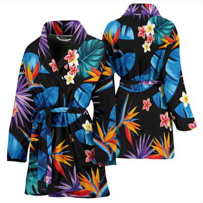 Tropical Flower Pattern Print Design TF018 Women Bathrobe