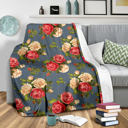 Rose Pattern Print Design RO017 Fleece Blanket