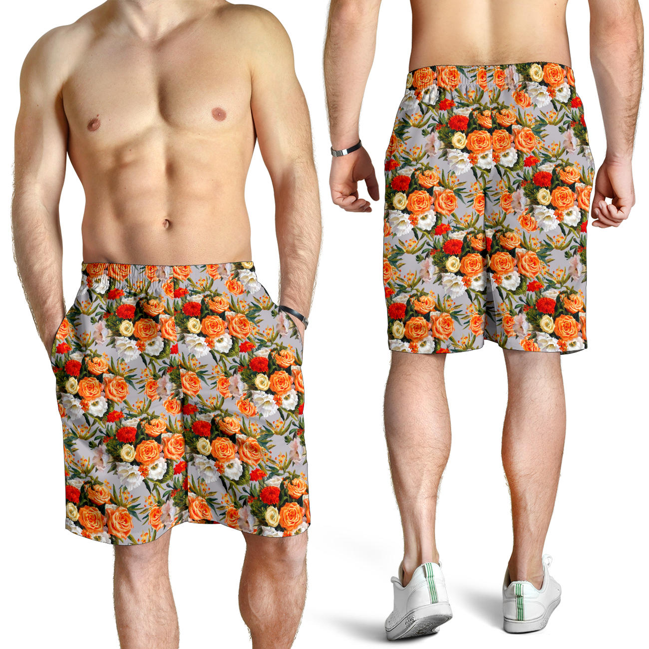 Lisianthus Pattern Print Design LT04 Mens Shorts