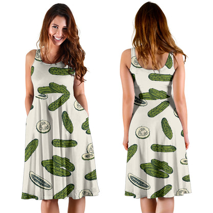 Cucumber Pattern Print Design CC05 Midi Dress
