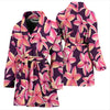 Purple Plumeria Pattern Print Design PM010 Women Bathrobe