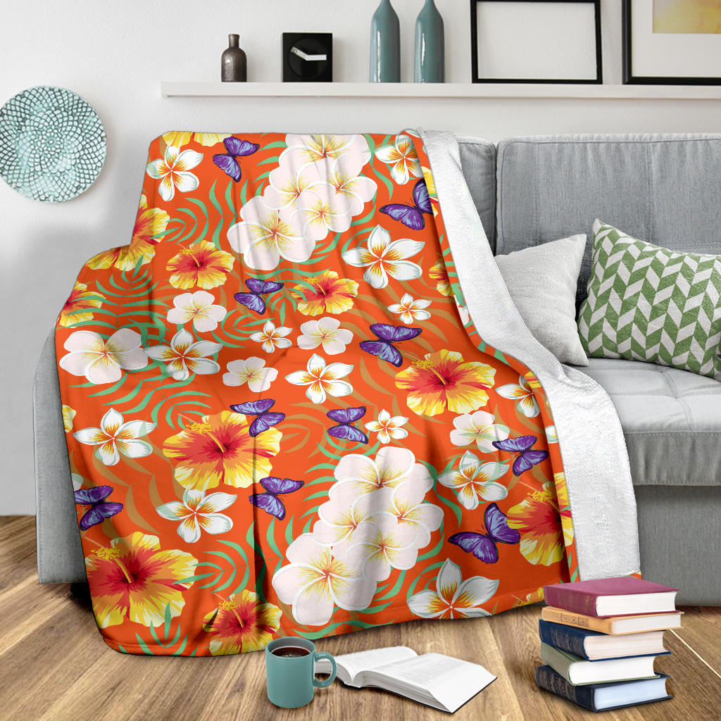Tropical Flower Pattern Print Design TF027 Fleece Blanket