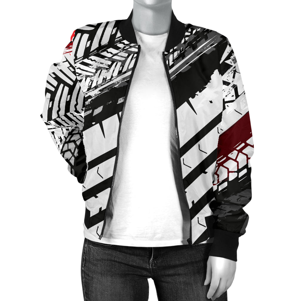 Racing Pattern Print Design A03 Women's Bomber Jacket