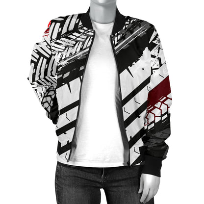 Racing Pattern Print Design A03 Women's Bomber Jacket