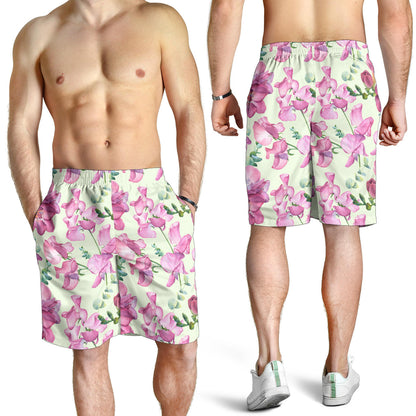 Peony Pattern Print Design PE011 Mens Shorts