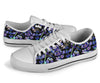 Lavender Dragonfly Pattern Print Design LV03 White Bottom Low Top Shoes