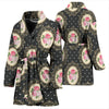 Rose Pattern Print Design RO015 Women Bathrobe